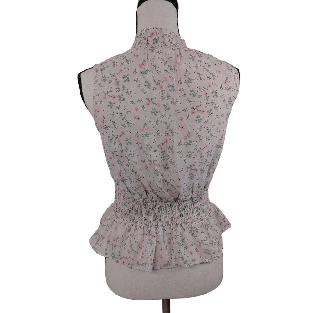Japna Floral Peplum Size Small Sleeveless Cottage Core Kawaii Sleeveless Blouse - Picture 5 of 9